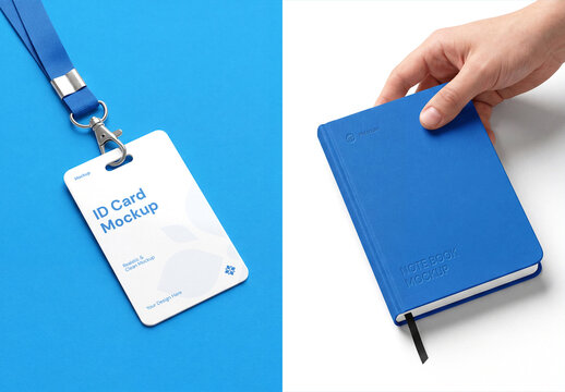 ID Card and Notebook Mockup Set