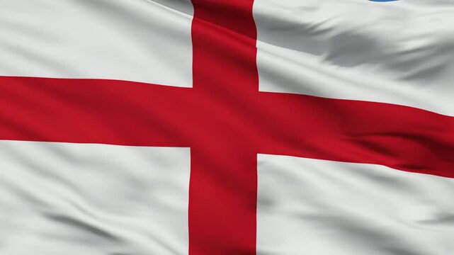 England flag waving in the wind, realistic fabric texture with smooth motion for national pride and patriotic backgrounds