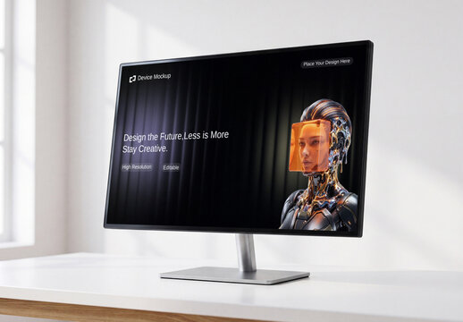 Desktop Computer Monitor Screen Mockup