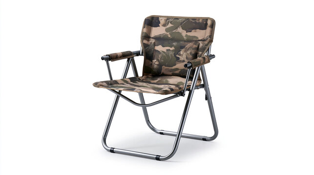 Folding Fishing Chair Isolated on White Background