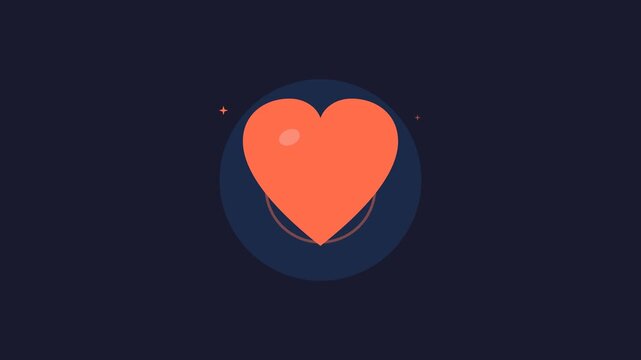 Glowing Heart Pulse Animation for Valentine Romantic Social Media Posts