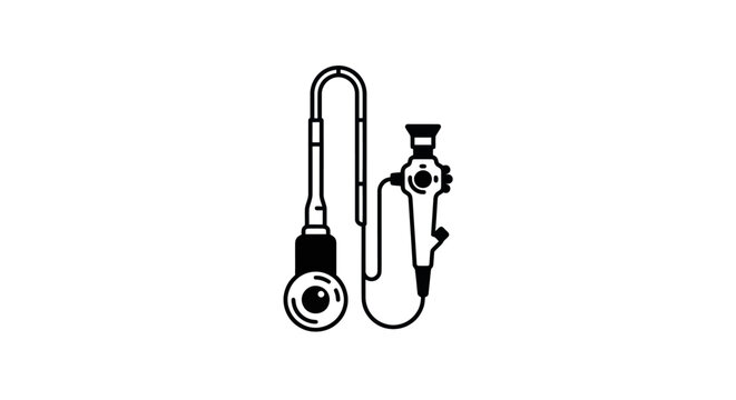 Medical Endoscope Icon - Flexible Tube Camera for Diagnostics and Surgery