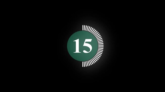 Number 30 countdown timer icon inside a green circular dial on black background
