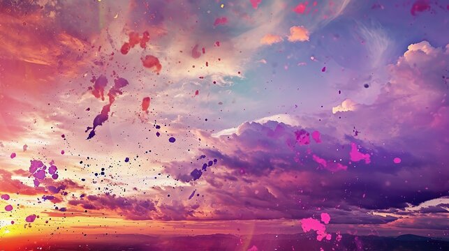 Vibrant Sunset Horizon Over Ocean with Colorful Clouds and Radiant Sky Colors