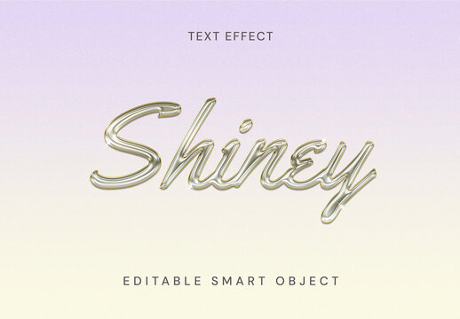 Shiny Chrome Script Text Effect