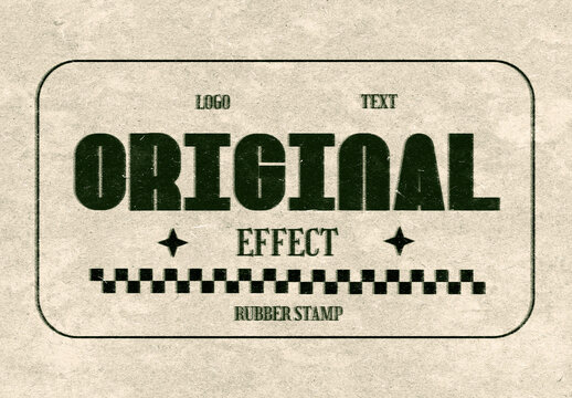 Vintage Rubber Stamp Logo & Text Effect