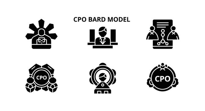 Abstract black logo icon for CPC