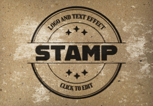 Rubber Stamp Logo and Text Effect