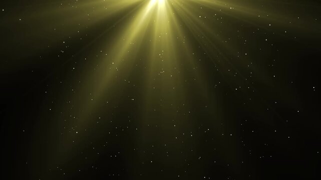 Golden sunlight rays with soft volumetric glow, atmospheric haze, drifting particles and elegant cinematic light overlay for motion graphics