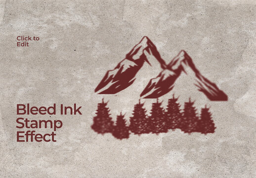 Vintage Ink Bleed Stamp Photo Effect