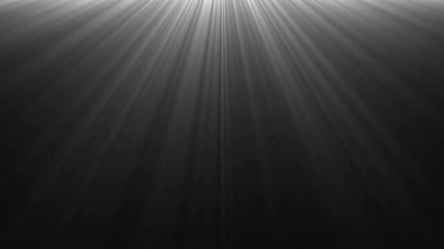 Realistic cinematic sunbeam overlay with volumetric light rays, illuminated airborne particles, glowing atmosphere and premium seamless motion graphics effect