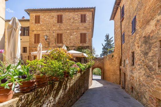 The Pienza Old Town street view in Italy