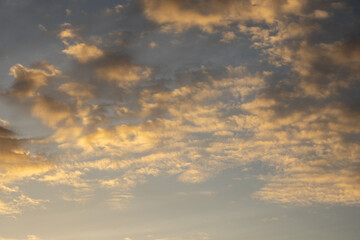 Obraz premium Golden Clouds in the Evening Sky