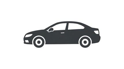 Fototapeta premium Sedan car icon. Simple vehicle silhouette for transportation and automotive design.