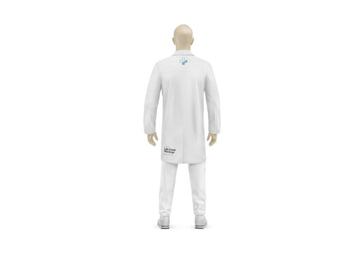 Lab Suit Back View Mockup Template for Creative Brand Design and Launch