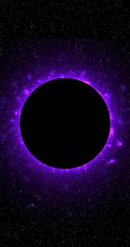 Vertical Futuristic Space YouTube End Screen Template with Neon Purple Frames and Subscribe Circle, Sci-Fi Starfield Background, Seamless Loop 4K Animation