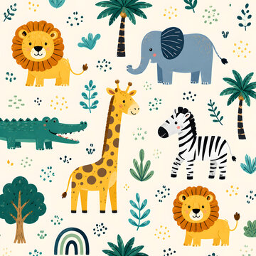 seamless pattern with animals