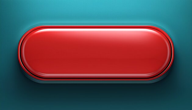 red blank 3d web button with glossy finish shiny rectangular shape pushing clicking interface ui design