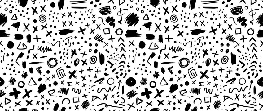 Hand-drawn abstract doodle pattern background