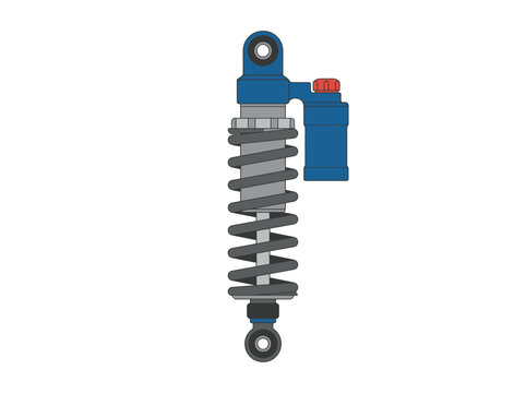 Blue and gray shock absorber with red accent.