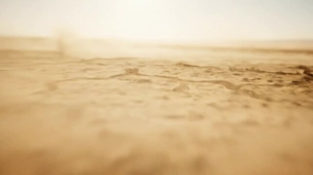 Cinematic desert sandstorm close-up: blowing dust and arid landscape background, for environmental and, climate change concepts