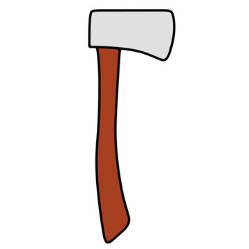 Hand axe illustration isolated for camping woodworking and survival activities