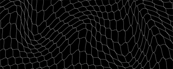 Fishing net seamless pattern. Soccer and football gates mesh. Fishnet texture. Basketball hoop and hockey net pattern. Sportswear texture. Chain link fence. Vector illustration on black background. © Zain Farhany