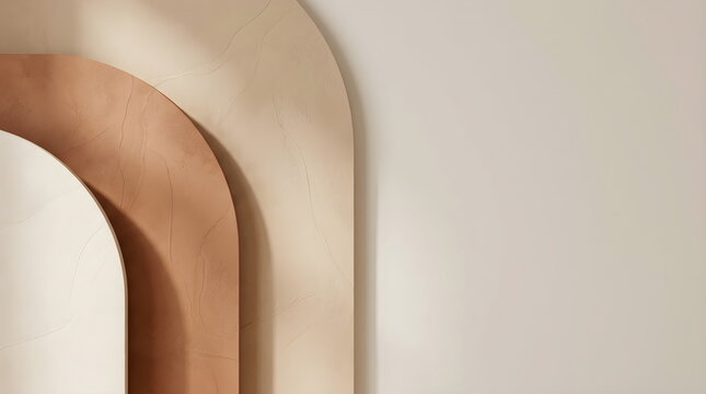 Modern Abstract Arch Composition in Earth Tone Minimal Interior Style