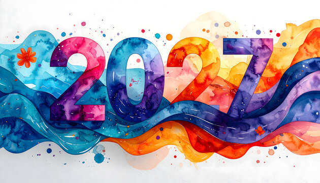 Colorful 2023 New Year Celebration with Fireworks and Confetti. Festive event with vibrant decorations and joyful atmosphere.