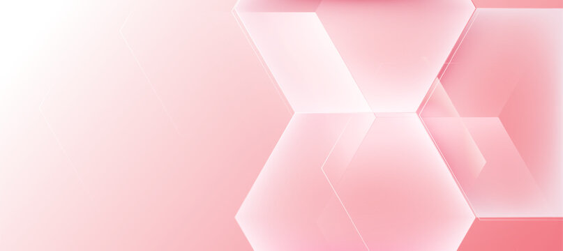 Abstract Pink Hexagonal Cosmetic Product Banner Background