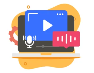 Fotobehang Onderzeeër Video editing laptop computer software on screen modern vector illustration, media editor player for podcast creating, vlogging concept image clip art  © vladwel