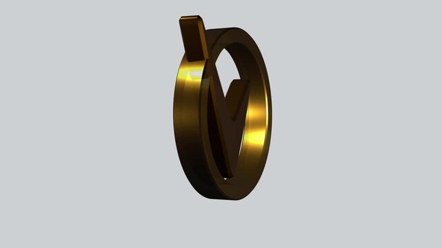 Shiny gold check mark