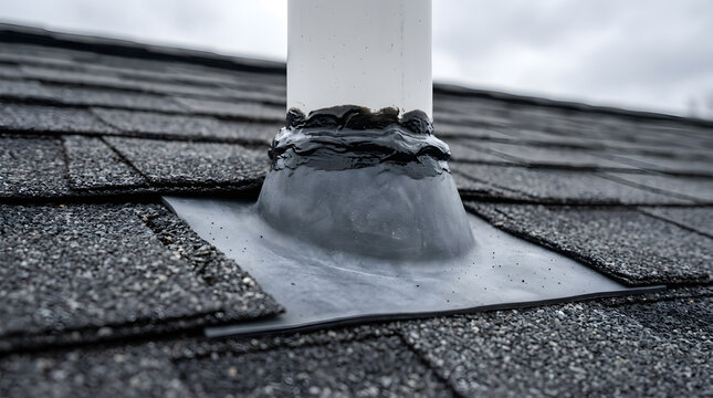roof vent pipe sealant repair | plumbing stack flashing installation | asphalt shingle roof maintenance | waterproof roof pipe boot seal