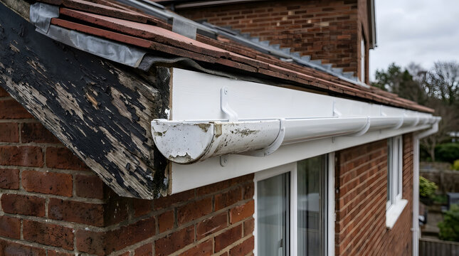 damaged roof wood rot repair | home gutter system maintenance | old house exterior renovation details | fascia board and soffit damage