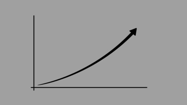 Creative Graph hand drawn arrow chart growing up. Business growth arrow and graph chart, Business line arrow, improvement, business strategy, arrow rising,motion animate 4k video.