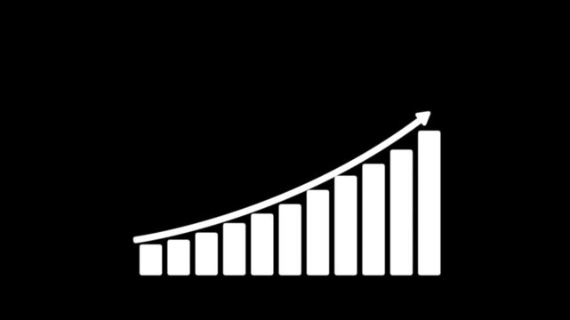Business growth concept in graph chart showing marketing sales profit increasing to future target . growing business concept,on alpha transparent background.
