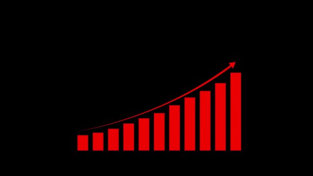 Business growth concept in graph chart showing marketing sales profit increasing to future target . growing business concept,on alpha transparent background.