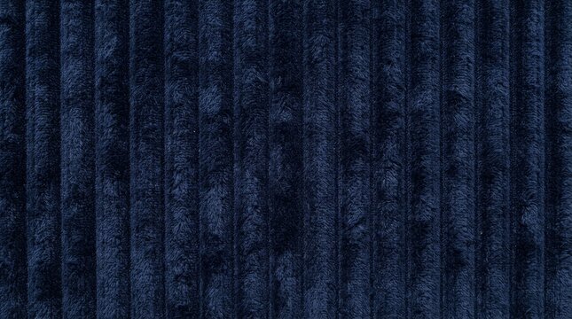 Close up macro photograph of navy blue corduroy fabric texture