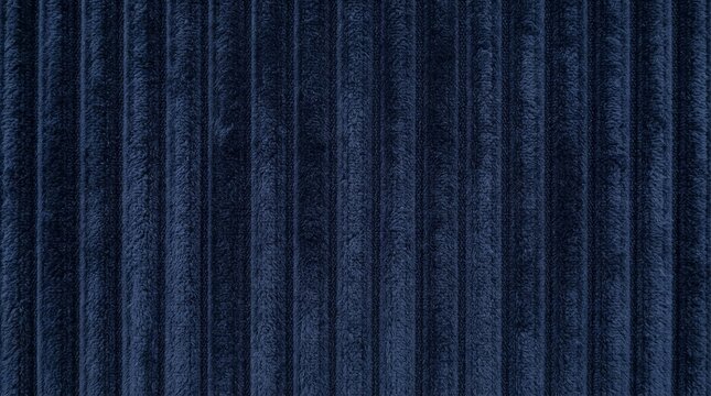 Dark blue corduroy fabric with vertical ribbing detail
