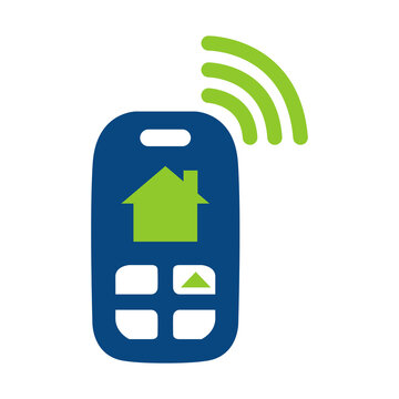 Smart Home Remote Control Mobile Wireless App Icon Vector Illustration
