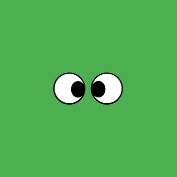 Minimalist cartoon eyes illustration with colorful background vector