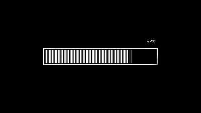 Animated digital loading progress bar with percentage indicator background. software loading screens, application interfaces, website 19 presentations, gaming intros, broadcast futuristic