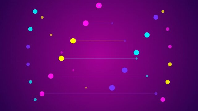 Abstract background with glowing neon dots and connecting lines in vibrant purple shades