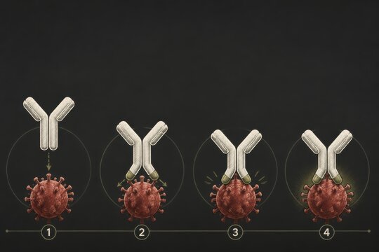 Antibody Neutralization of Virus in Immune Response Diagram