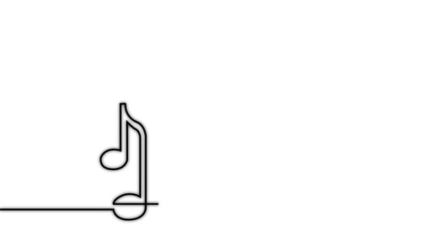 Continuous One Line Drawing Music Note Animation Set Bundle