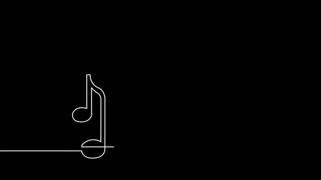 Continuous One Line Drawing Music Note Animation Set Bundle