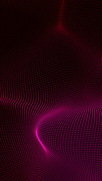 Digital Wave Particle Background, Futuristic Glowing Dot Pattern Design for Technology & Music Videos and Science Streams vertical social media blank Background