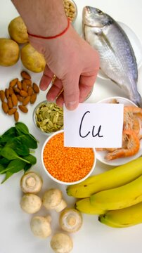 Foods that contain copper. Selective focus.
