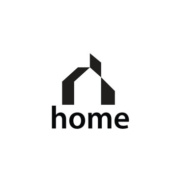 Minimal geometric home building logo design