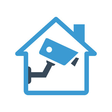 Smart Home CCTV Camera Icon Vector Illustration for Indoor Video Surveillance